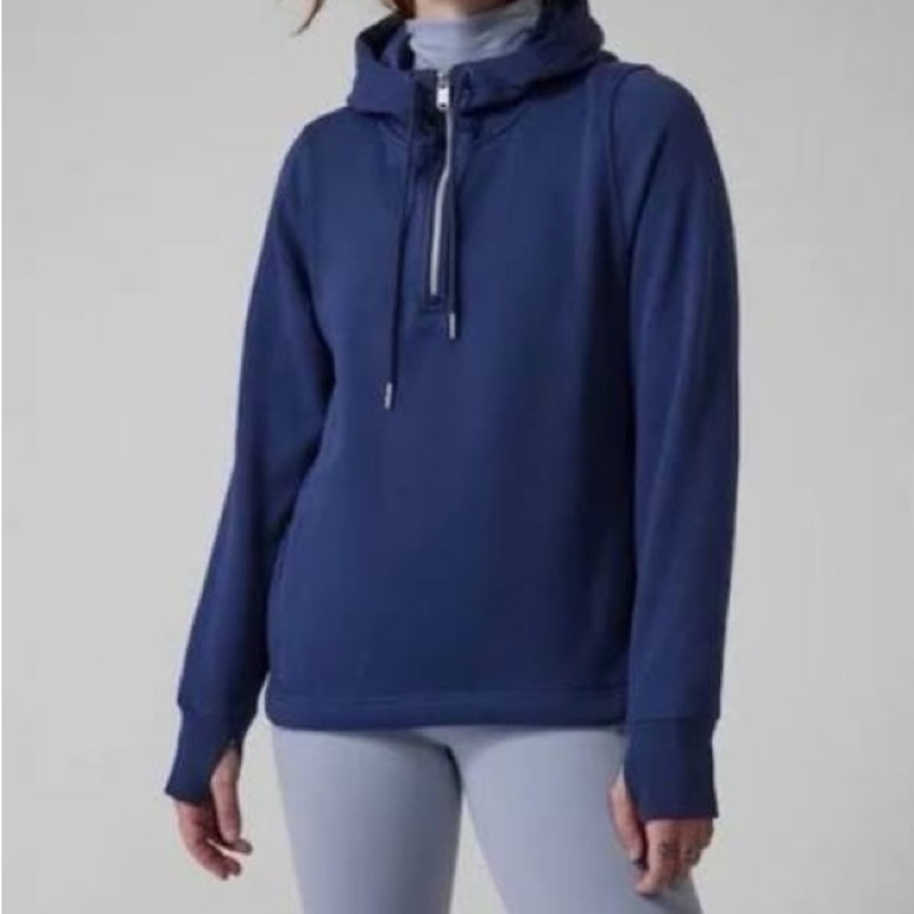 Athleta Cozy Karma 1/4 Zip Fleece Navy Blue Plus Size 3X NWT